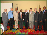 Pastors (from left to right) Holmar, Semeon, Cassoma, Romain, Eronides, Luis Reis, Julio, Tito and Cabral.